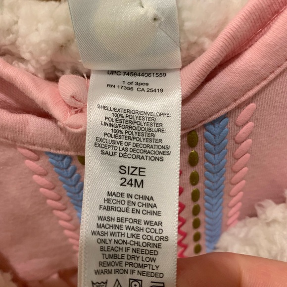 NWT Little Me 2 Pc Dress / Fleece and faux Suede embroidered Vest, Size 24 Mos - Picture 6 of 7